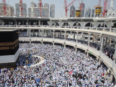 Suudi Arabistan-Mekke 20 Haziran 2019, Müslümanlar ibadet kutsal arazi içinde.