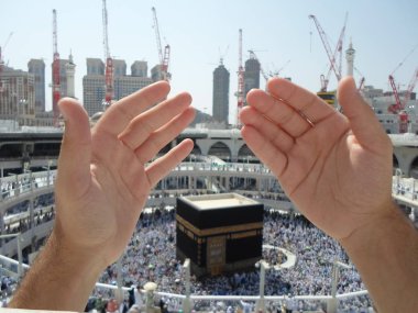 Suudi Arabistan-Mekke 20 Haziran 2019, Müslümanlar ibadet kutsal arazi içinde.