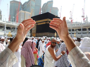 Suudi Arabistan-Mekke 20 Haziran 2019, Müslümanlar ibadet kutsal arazi içinde.