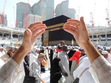 Suudi Arabistan-Mekke 20 Haziran 2019, Müslümanlar ibadet kutsal arazi içinde.