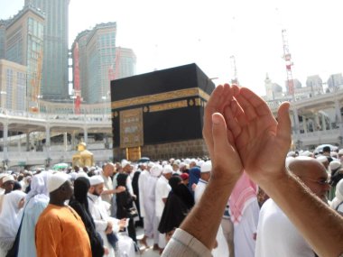 Suudi Arabistan-Mekke 20 Haziran 2019, Müslümanlar ibadet kutsal arazi içinde.