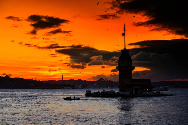 Jungfernturm Der Bosporus Straße Istanbul Türkei — Stockfoto