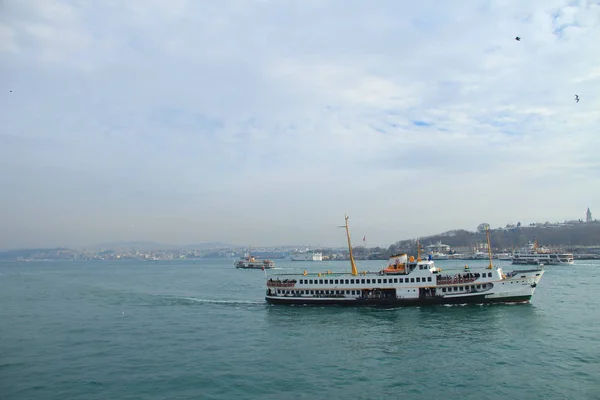 Морська Подорож Старим Поромом Пароплав Боспор Стамбул Туреччина — стокове фото