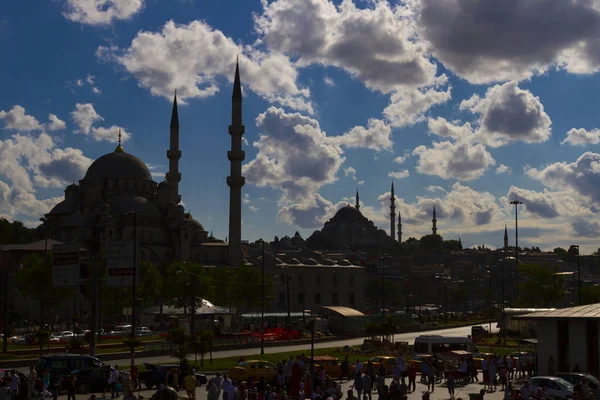 Νέο Τζαμί Τουρκικά Yeni Camii Στην Ιστανμπούλ Ηλιοβασίλεμα Τουρκία — Φωτογραφία Αρχείου