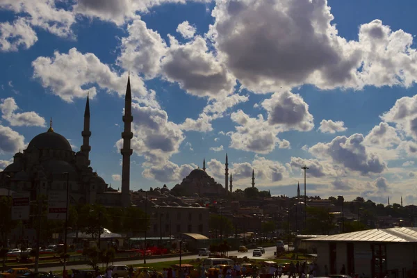 Nova Mesquita Turco Yeni Camii Istambul Pôr Sol Turquia — Fotografia de Stock
