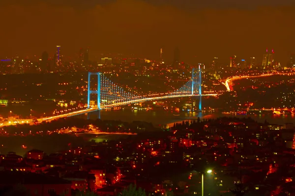 Γέφυρα Του Βοσπόρου Και Ορίζοντα Της Κωνσταντινούπολης — Φωτογραφία Αρχείου