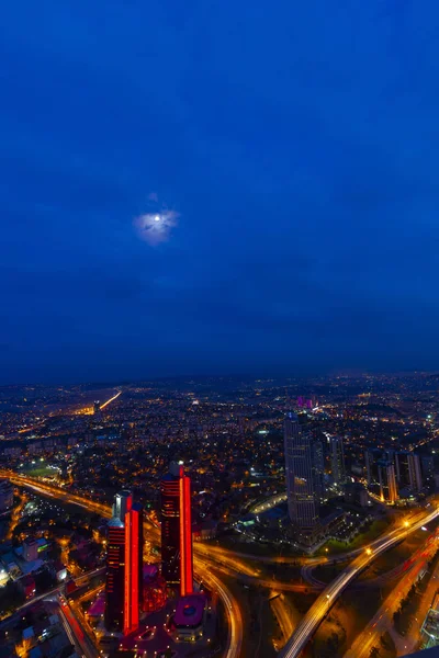 Стамбулська Ніч Ландшафтне Місто — стокове фото
