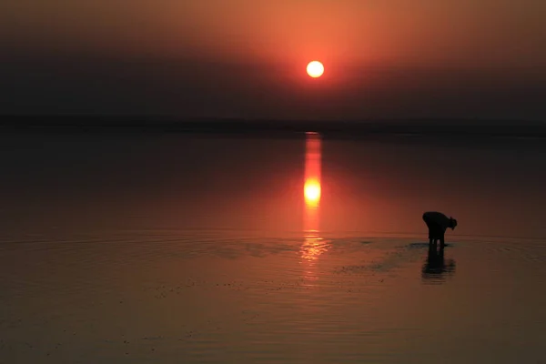 Tuz Gölü Gün Batımı Ankara — Stok fotoğraf