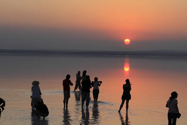 Salzsee Und Sonnenuntergang Ankara — Stockfoto