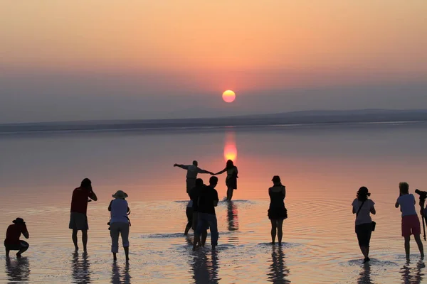 Lago Salado Puesta Sol Ankara — Foto de Stock