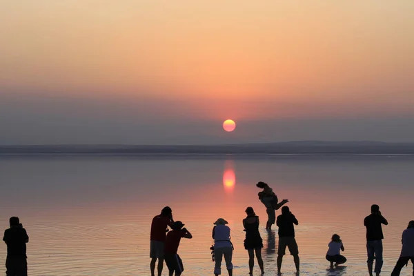 Salzsee Und Sonnenuntergang Ankara — Stockfoto