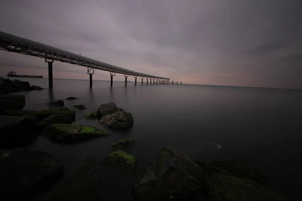 Kust Van Istanboel Boten Pieren — Stockfoto