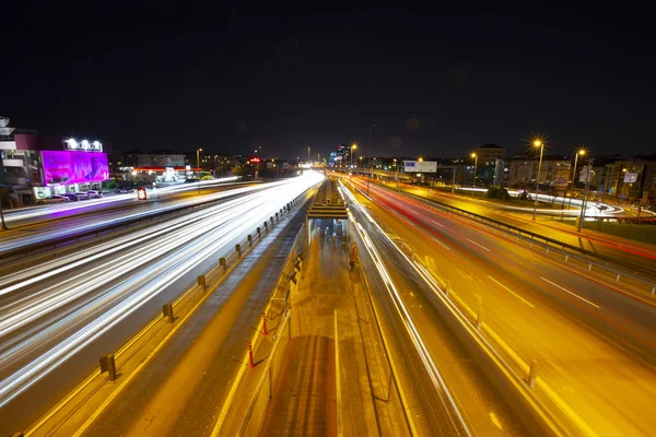 Istanbul Noite Trânsito Turquia — Fotografia de Stock