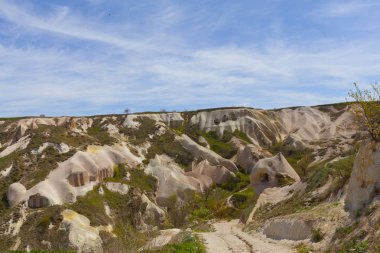 Göreme, Kapadokya'da güzel taş evler. Kırsal yaşam tarzı.