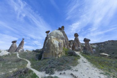 Göreme, Kapadokya'da güzel taş evler. Kırsal yaşam tarzı.