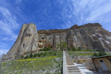 Göreme, Kapadokya'da güzel taş evler. Kırsal yaşam tarzı.