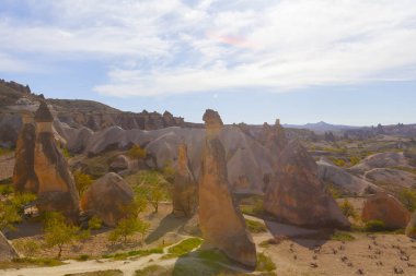 Göreme, Kapadokya'da güzel taş evler. Kırsal yaşam tarzı.