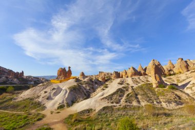Göreme, Kapadokya'da güzel taş evler. Kırsal yaşam tarzı.