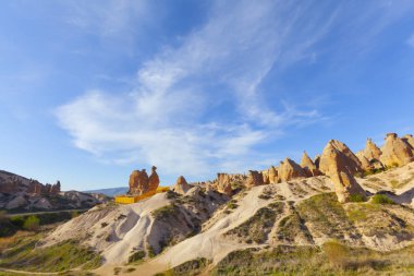 Göreme, Kapadokya'da güzel taş evler. Kırsal yaşam tarzı.