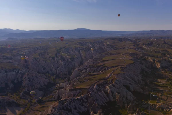 Montgolfières Survolant Spectaculaire Cappadoce Turquie — Photo