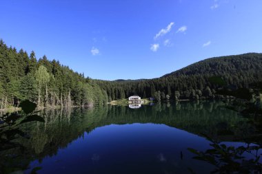 Karadeniz bölgesindeki Savsat Karagöl Tabiat Parkı'nın manzara görünümü, Artvin, Türkiye