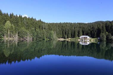 Karadeniz bölgesindeki Savsat Karagöl Tabiat Parkı'nın manzara görünümü, Artvin, Türkiye