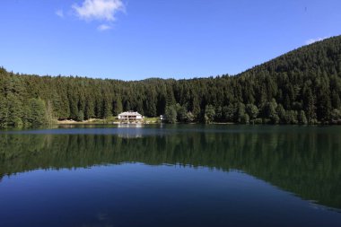 Karadeniz bölgesindeki Savsat Karagöl Tabiat Parkı'nın manzara görünümü, Artvin, Türkiye