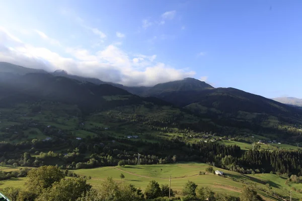 Vackra Gröna Landskapet Vårtid Och Landsbygdsområden Nordöstra Turkiet Land Savsat — Stockfoto