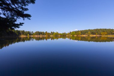 Bolu Gölcük Milli Parkı'nda orman içi ahşap göl evi, Bolu, Türkiye