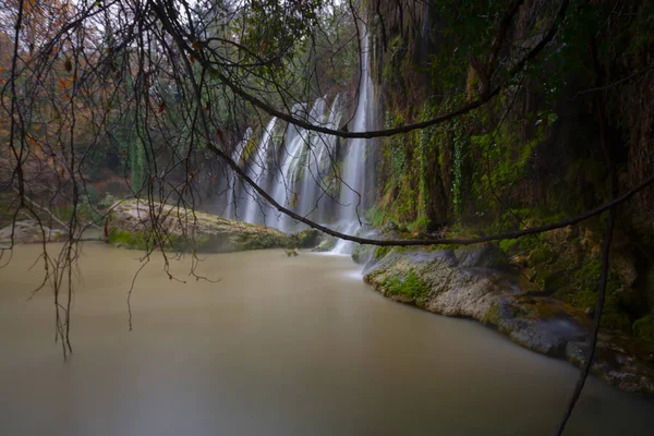 Dolní Duden Vodopády Pobřeží Středozemního Moře Antalya Turecko Západu Slunce — Stock fotografie