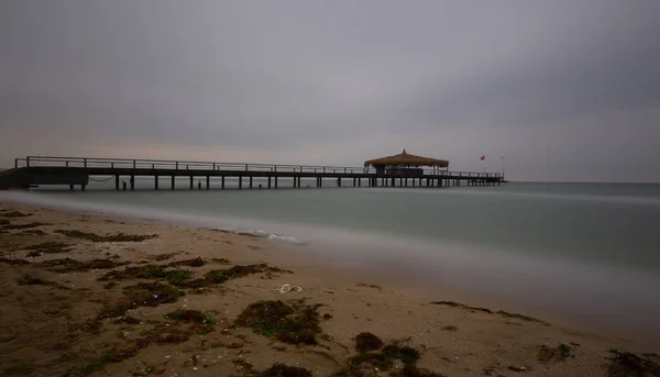 Holzbrücke Buyukcekmece See Istanbul Türkei — Stockfoto