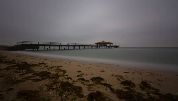 Holzbrücke Buyukcekmece See Istanbul Türkei — Stockfoto