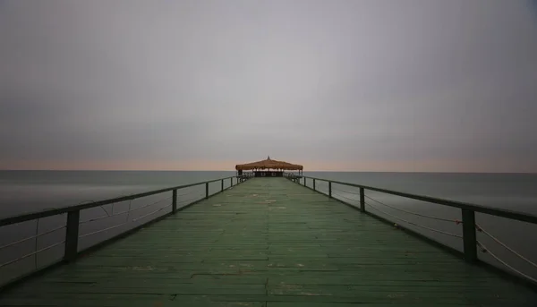 Ponte Legno Sul Lago Buyukcekmece Istanbul Turchia — Foto Stock