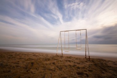 Beach Lara Antalya Türkiye'deki yakınındaki insanlar olmadan. Küçük Asya