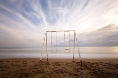 Beach Lara Antalya Türkiye'deki yakınındaki insanlar olmadan. Küçük Asya