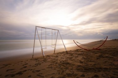 Beach Lara Antalya Türkiye'deki yakınındaki insanlar olmadan. Küçük Asya