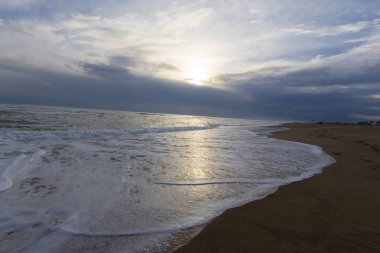 Beach Lara Antalya Türkiye'deki yakınındaki insanlar olmadan. Küçük Asya