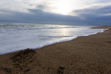 Beach Lara Antalya Türkiye'deki yakınındaki insanlar olmadan. Küçük Asya