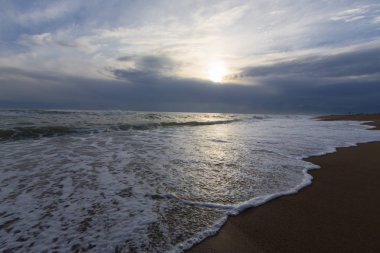Beach Lara Antalya Türkiye'deki yakınındaki insanlar olmadan. Küçük Asya