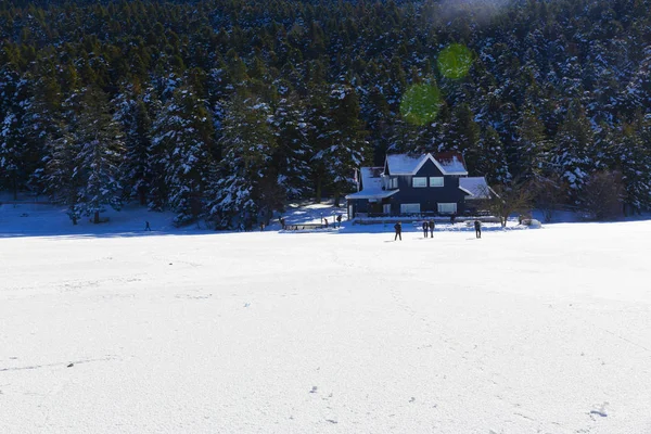 아반트 레이크 겨울의 레이크 하우스 아반트 — 스톡 사진