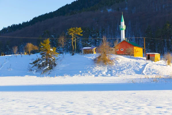 Lake house in Abant Lake wintertime. Abant, Bolu - Turkey