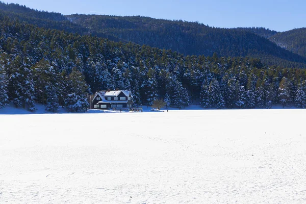 Casa Del Lago Invierno Abant Lake Abant Bolu Turquía — Foto de Stock