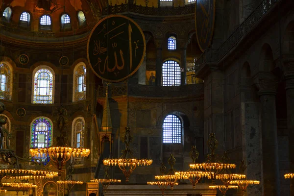 Inredning Antika Basilikan Hagia Sophia Nästan 500 Fungerade Huvudmoskén Istanbul — Stockfoto