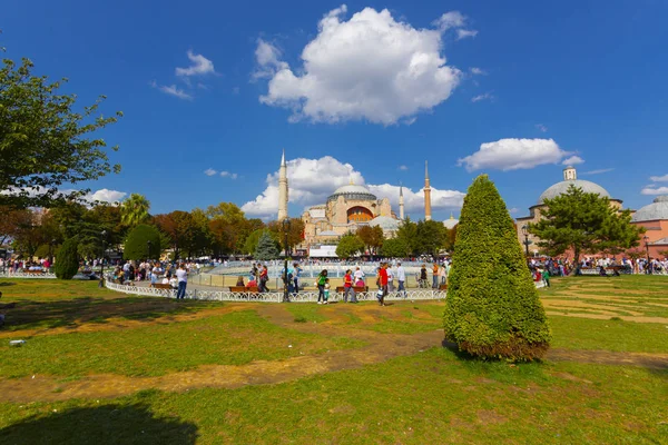 Interior Ancient Basilica Hagia Sophia Almost 500 Years Principal Mosque — Stock Photo, Image