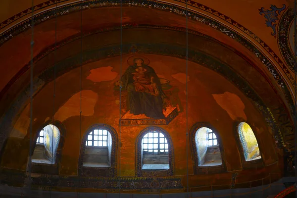 Αγία Σοφία Εσωτερικό Στην Κωνσταντινούπολη Τουρκία Αρχιτεκτονική Φόντο — Φωτογραφία Αρχείου