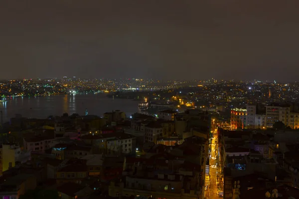 Vue Panoramique Corne Depuis Tour Galata Pont Galata Halic Metro — Photo