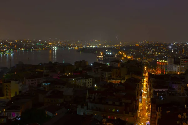 Vista Panorâmica Chifre Ouro Torre Galata Ponte Galata Ponte Metro — Fotografia de Stock