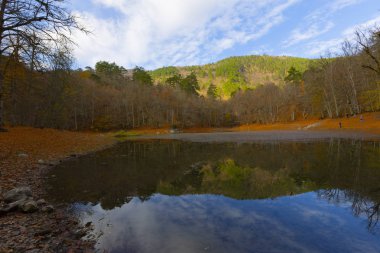 Yedigoller Park Bolu, Türkiye 'de sonbahar manzarası (yedi göl)