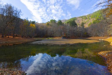 Yedigoller Park Bolu, Türkiye 'de sonbahar manzarası (yedi göl)