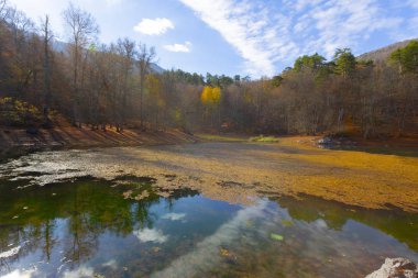 Yedigoller Park Bolu, Türkiye 'de sonbahar manzarası (yedi göl)